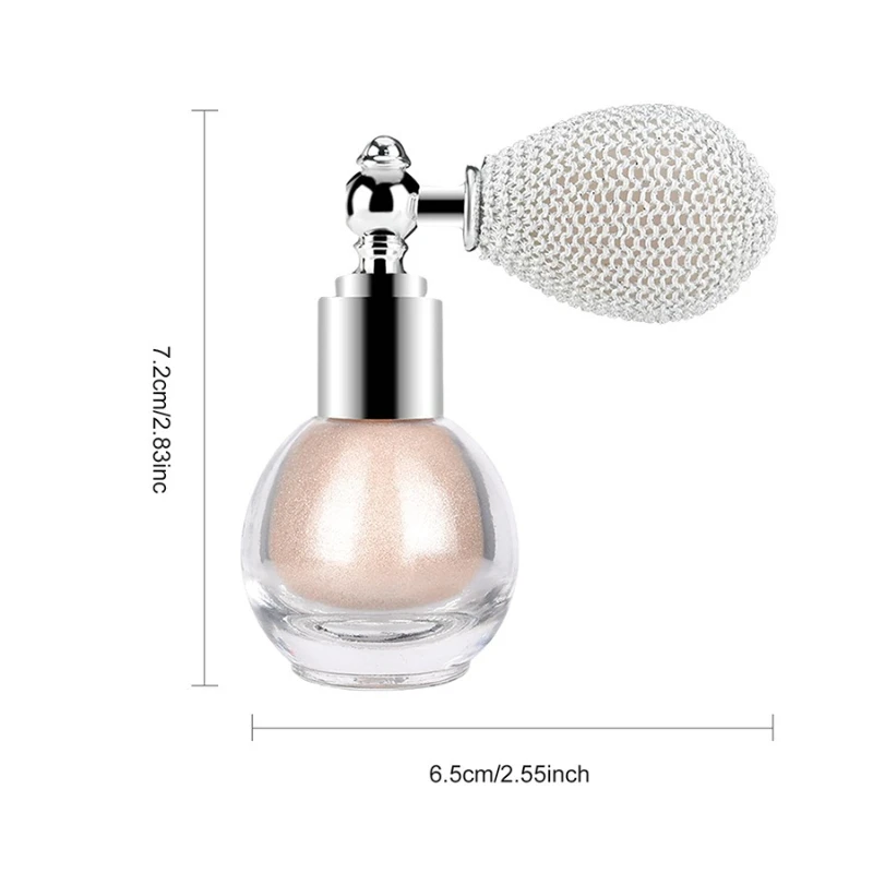 Beauty Air Cushion Glitter Highlighter Spray Bridal Makeup Fine Powder Color Makeup Brightening Spray Collarbone Glitter Spray:Spray rozświetlający z brokatem do makijażu ślubnego, w postaci poduszki powietrznej, z drobnym puderem, rozjaśniający, do makijażu i na obojczyk.