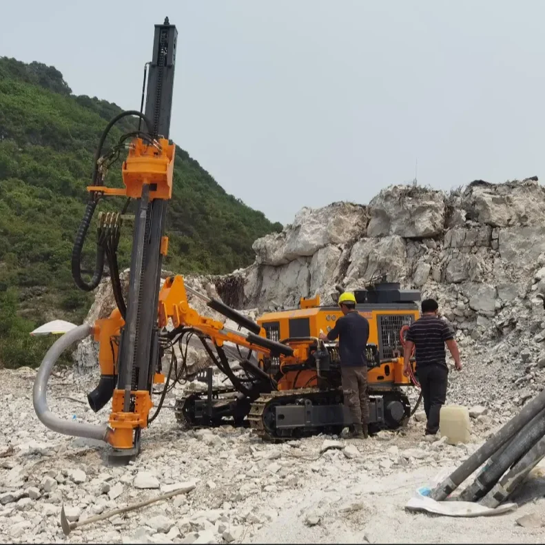 New Diesel DTH Drilling Rig for Gold Mining Blast Hole Hydraulic Quarry Rock Drilling Machine with Core Components Engine Motor
