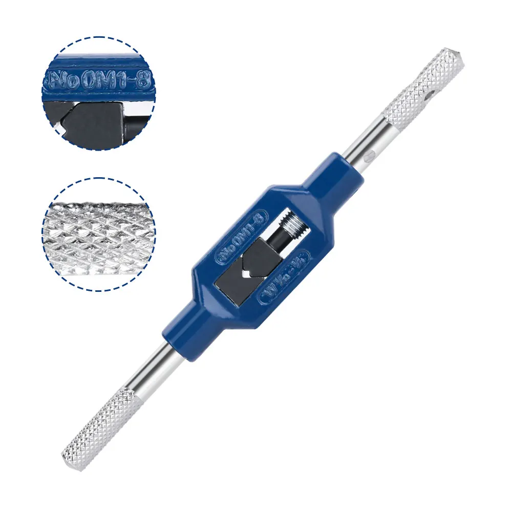 10pcs M1-M3.5 스레드 탭 1pc 조정 가능한 M1-M8 렌치 기계 탭 렌치 세트 금속 작업 나사 탭 드릴 비트