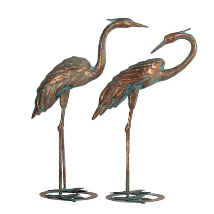 

Большие садовые статуи из нержавеющей стали в виде кранов для декора двора, уличные украшения в виде птиц, антикварные медные синие чайки-обманки, металлические садовые фигурки