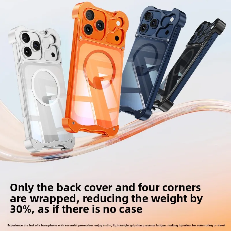 

metal magnetic phone case for Apple iPhone 17 Air 16 15 pro 17 Pro Max 16 pro titanium alloy frame phone protective cover