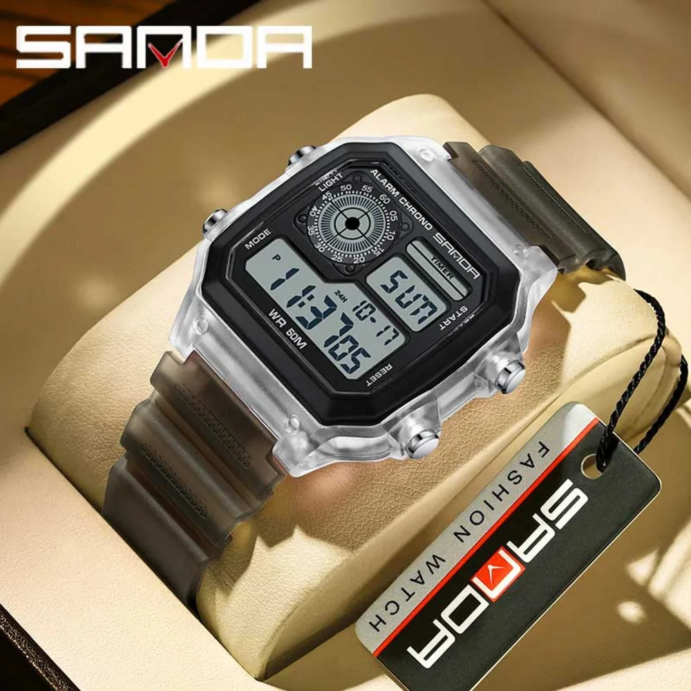 

SANDA Top Brand G Style Digital Watch Men Outdoors Sport Chronograph Date 50M Waterproof Luminous Electronic Wristwatch