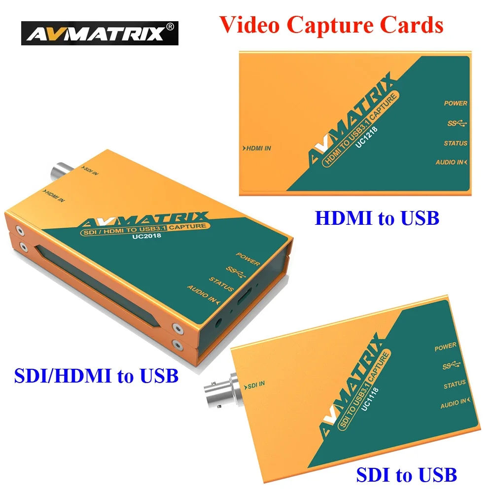 UC1118 UC1218 UC2018 UC1218-4K Карта захвата видеокоммутатора SDI HD-MI к USB3.1 Автоматическое обнаружение входного сигнала