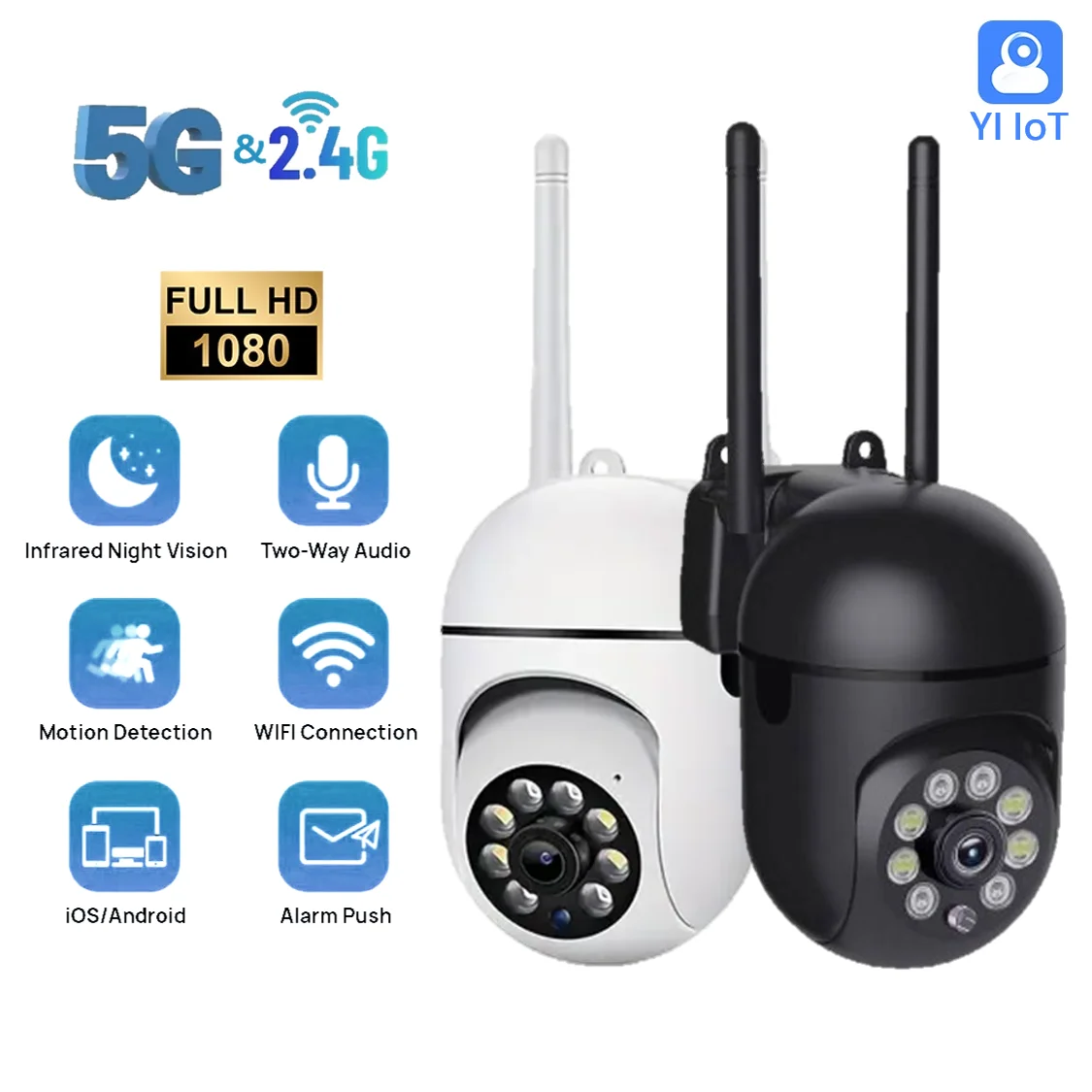 

YI IoT 1080P Camera Wireless 5G Wifi Security Dual Band, Automatic Tracking, Person Detection, Upgraded Infrared Night Vision