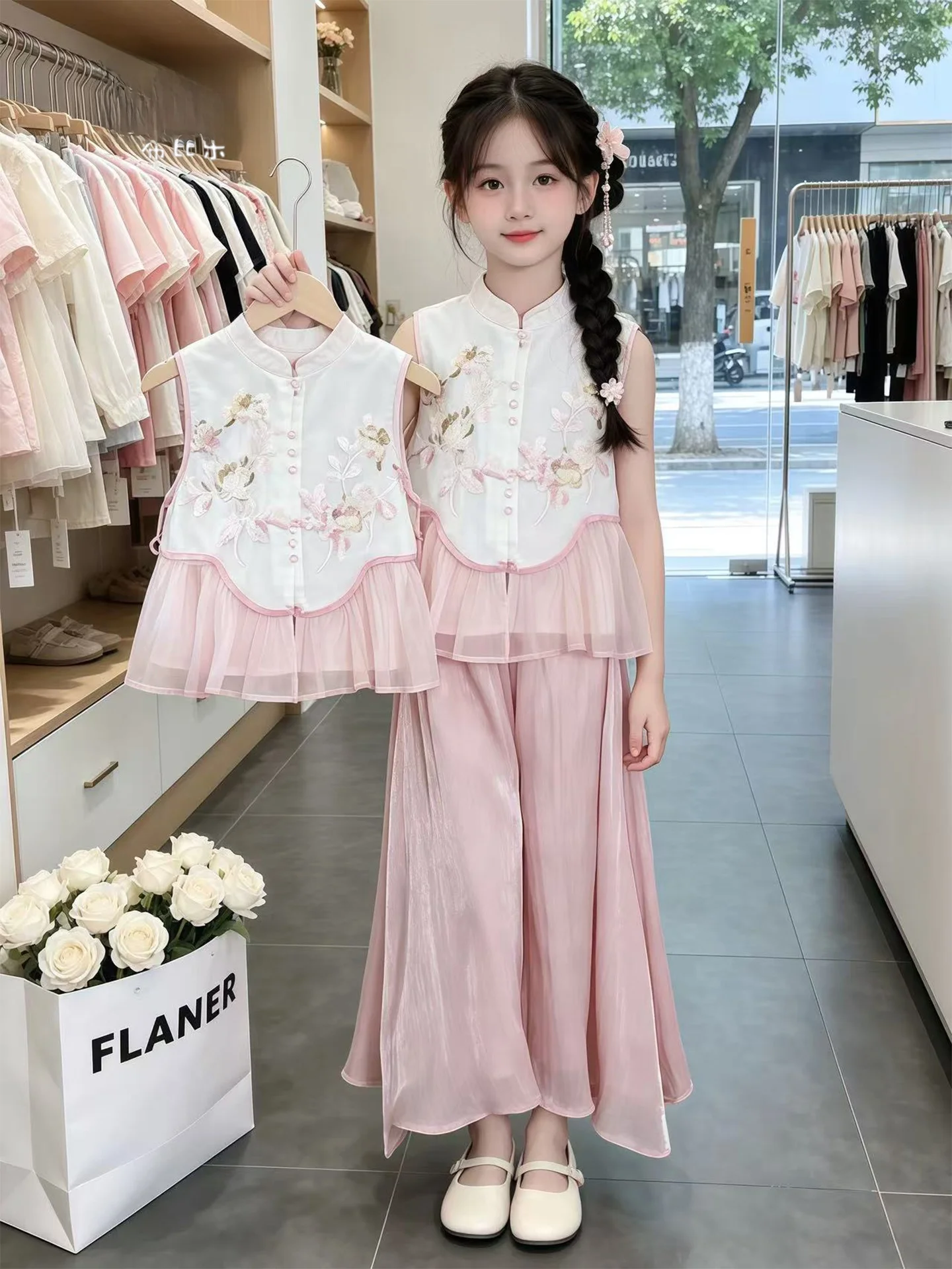 nouvel-ensemble-hanfu-de-style-chinois-vetements-d'ete-pour-filles-costume-de-performance-pour-enfants-ensemble-deux-pieces-pantalon-large-et-gilet