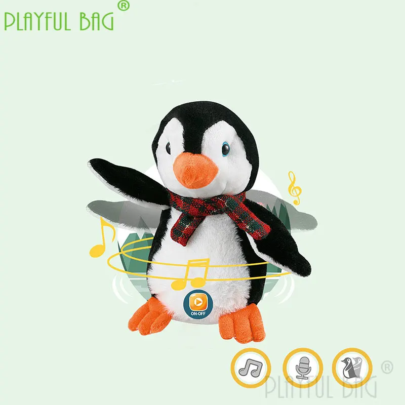 Brinquedos interativos phonation reler pinguim simulação de pelúcia dança cantando língua boneca meninos e meninas presente vd76