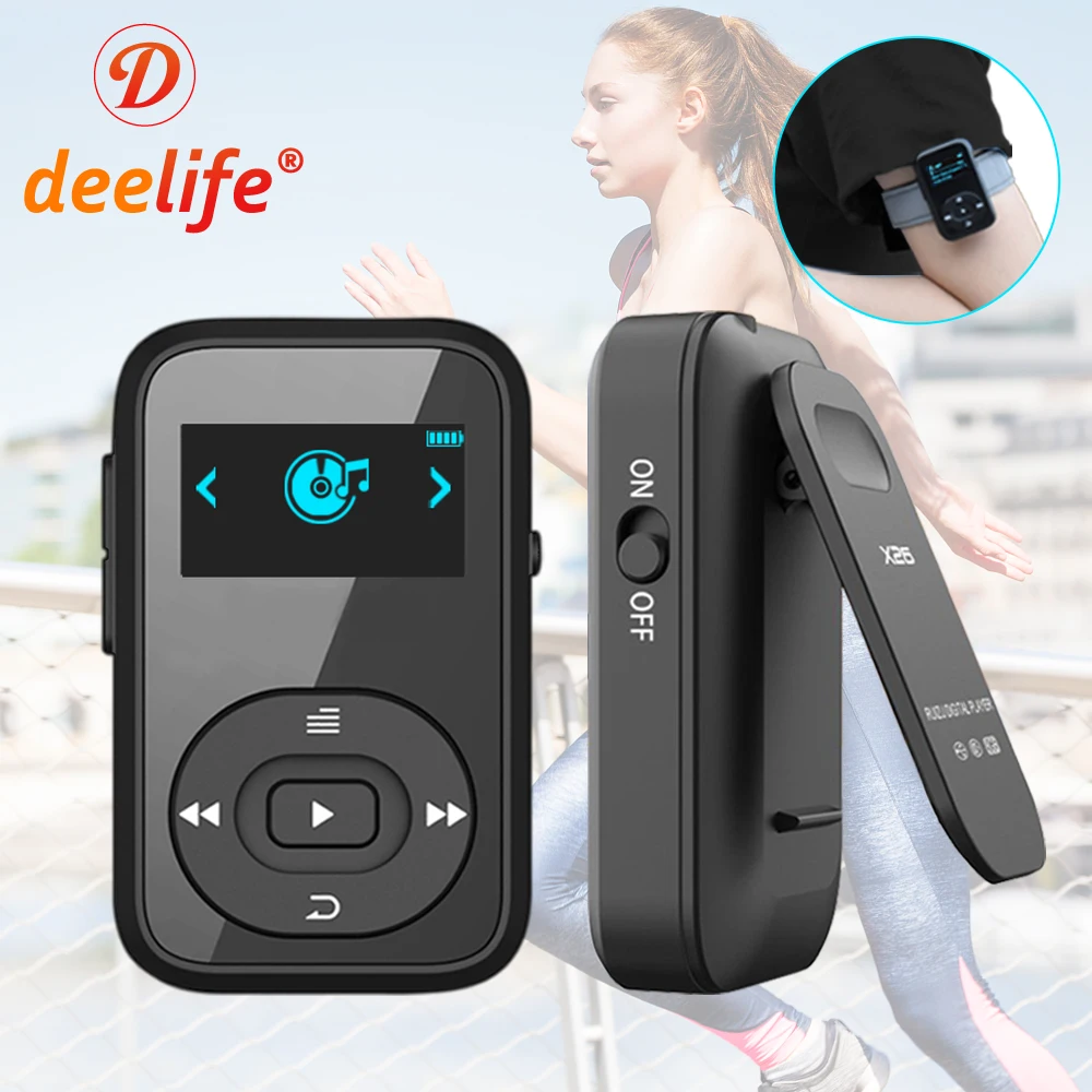 Deelife Sports Bluetooth MP3 Player Running Mp 3 Music Play with Armband Clip