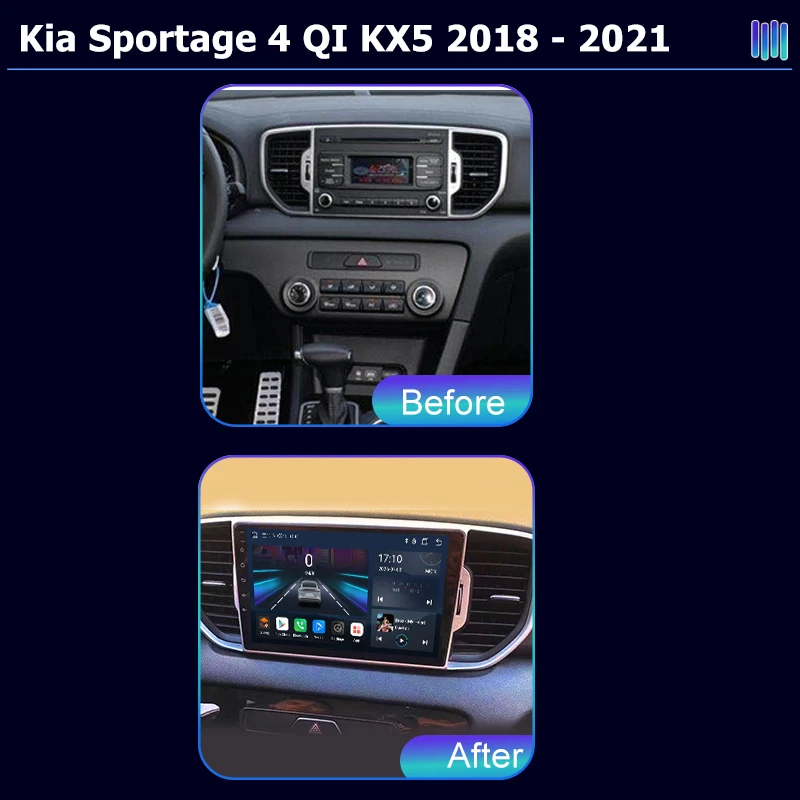 Roadivox AI Voice Android car radio for Kia Sportage 4 QI KX5 (2018-2021) GPS navi video multimedia player tape record