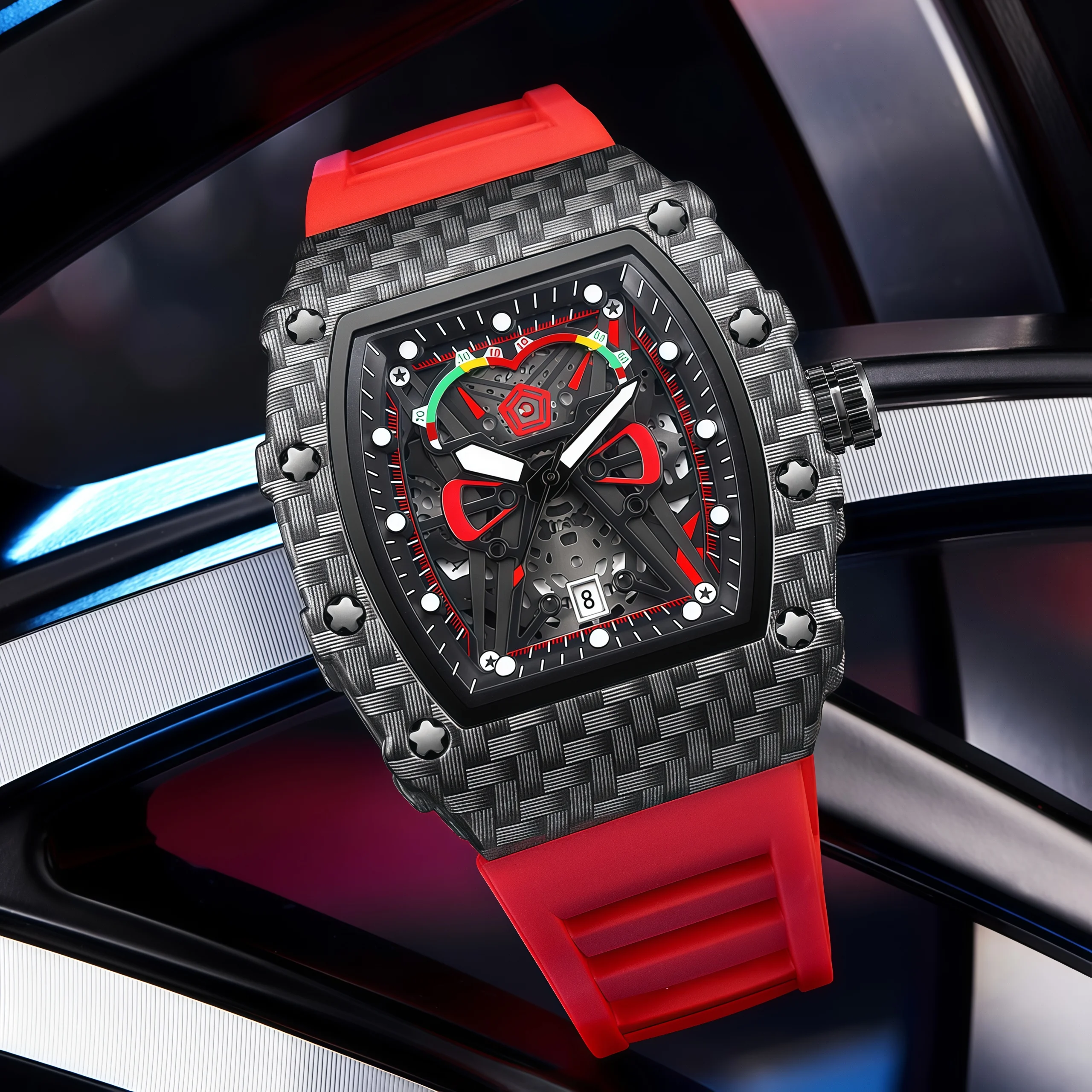 Men's Sporty Fashion Quartz Watch, Exquisite Design, Trendy and Fashionable, Luminous Display, Barrel-Shaped Silicone Men's Watch, Electronic Quartz Movement, Ideal Gift for Men on Valentine's Day, Easter, Birthdays, Christmas, or for Giving to Friends - Suitable for Business or Casual Occasions