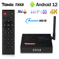 Wifi6 Tanix TX68 TV Box Android12 Allwinner H618 2GB/4GB RAM 16GB 32GB 64GB ROM AV1 2.4G 5G Wifi 4K HDR Media Player Set Top Box