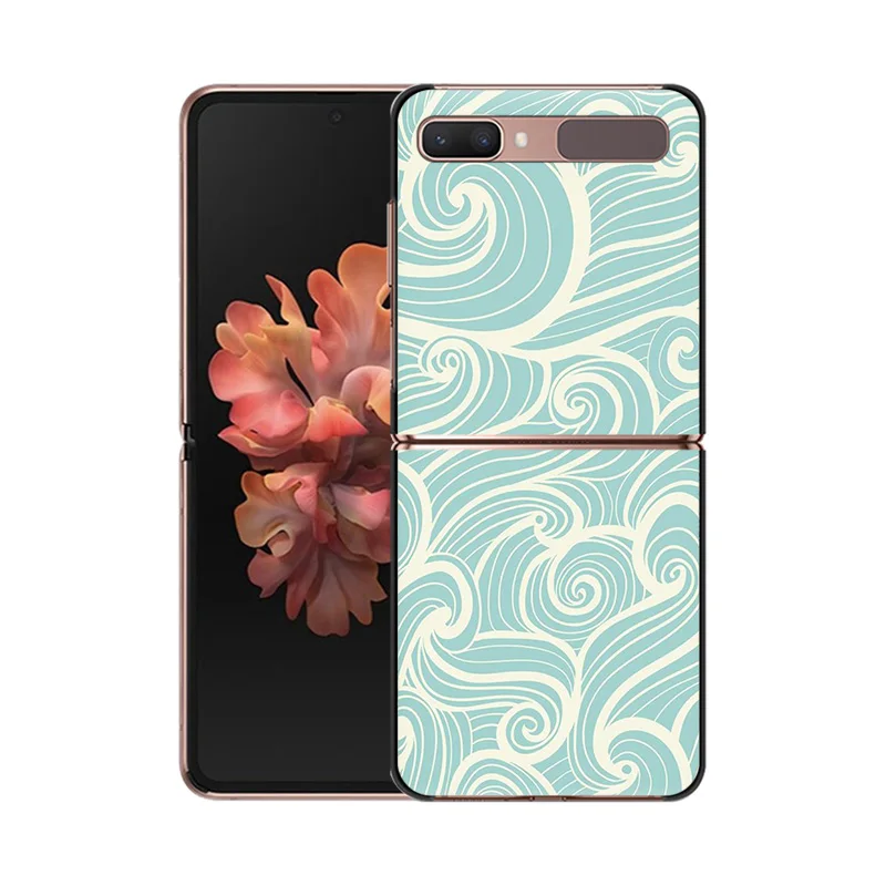 Black Phone Cases for Samsung Z Flip 6 5 4 3 5G Luxury The Great Wave off Kanagawa Hard Galaxy ZFlip6 Flip5 Flip4 Flip3 Cover