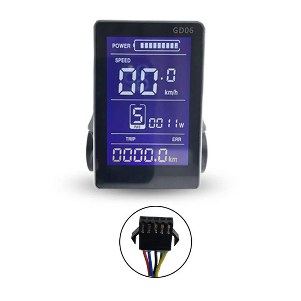 

36V 48V Electric Bicycle LCD Display with 5 Pin SM Connector Compatible with For JN LCD GD06 Showing Fault Codes
