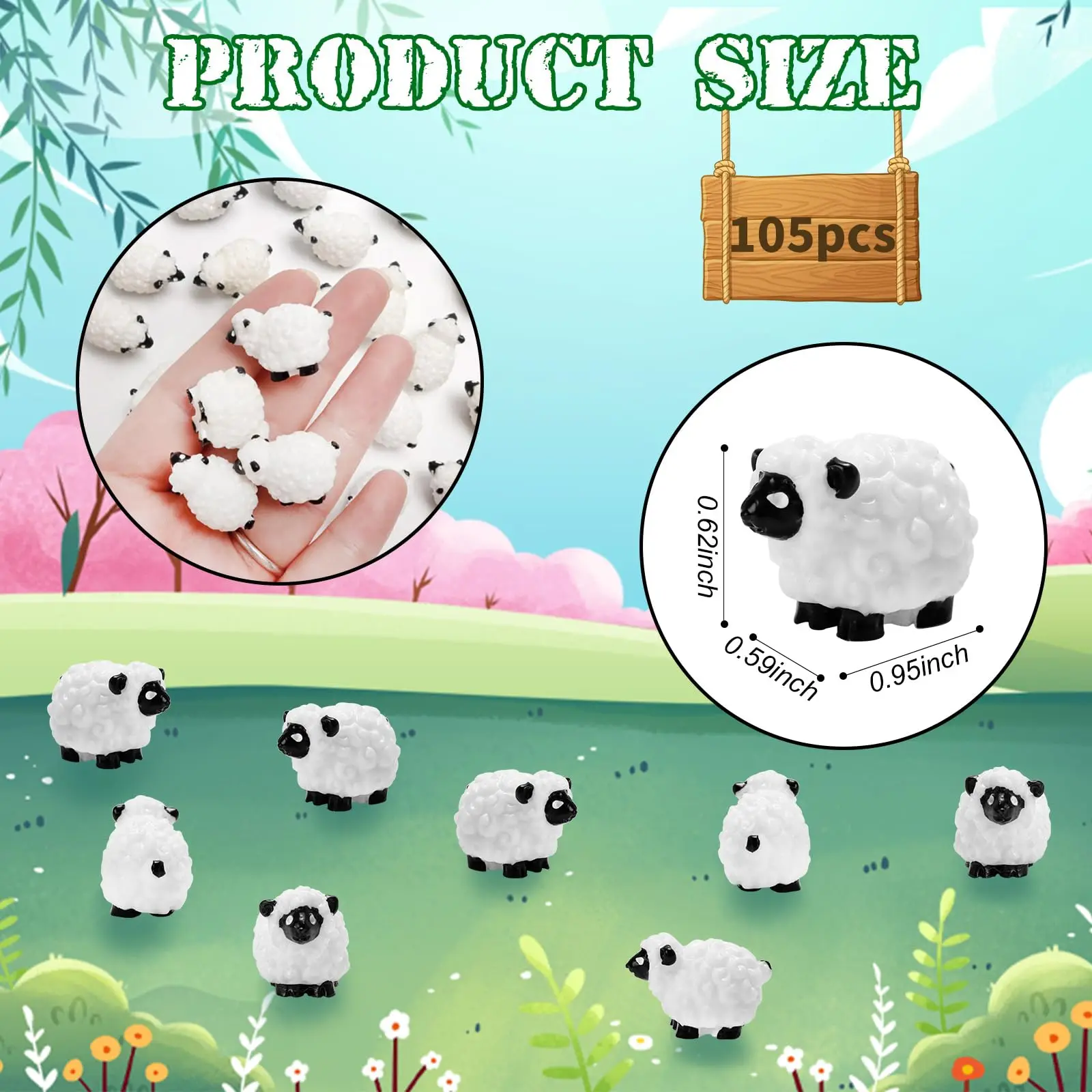 40/80Pcs Mini Sheep Figurines DIY Tabletop Micro Decor  Landscape Sculpture For Fairy Garden Micro Landscape Decor Cake Topper