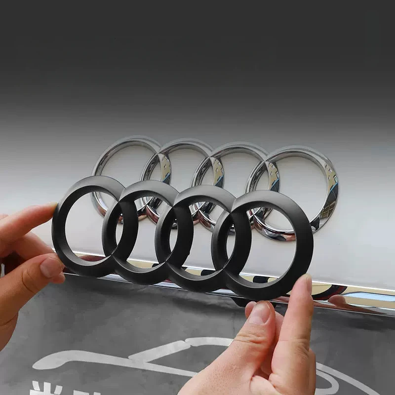 Auto Accessories For Audi A1 A3 A4 A5 A6 A7 A8 Q2 Q3 Q5 Q7 Car Logo 4 Ring Front Grille Badge Rear Luggage Compartment Sticker