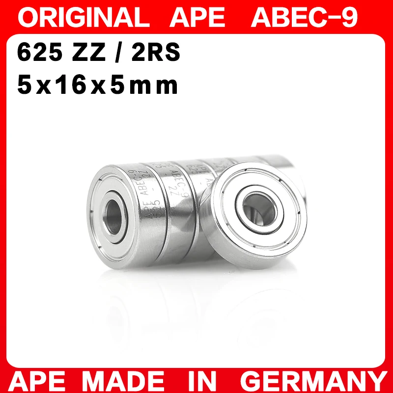 10-200PCS Germany ABEC-9 Bearing 625 ZZ 2RS 5x16x5 mm 625-2RS 625ZZ Z  RS LB LU - 2Z Miniature Precision Ball Bearings