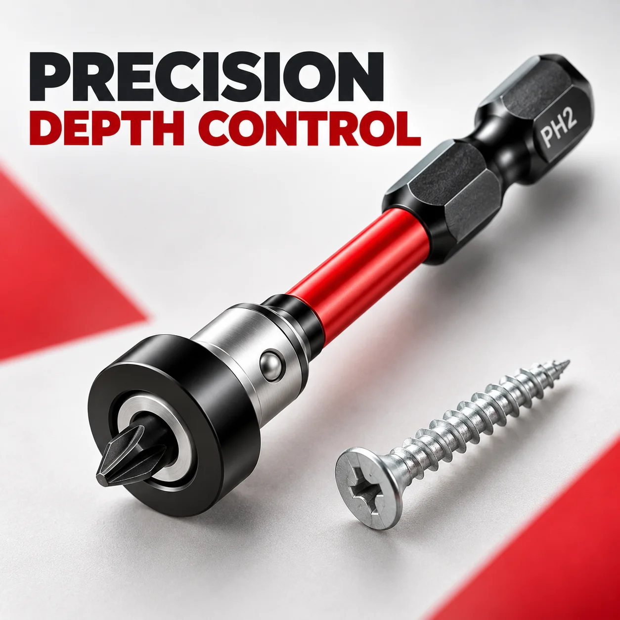 1/3/5/8PCS Magnetic Screwdriver Bit Setter, PH2 Positioning Bit, 1/4 Inch Hex Shank for Drywall Plasterboard Screw Installation
