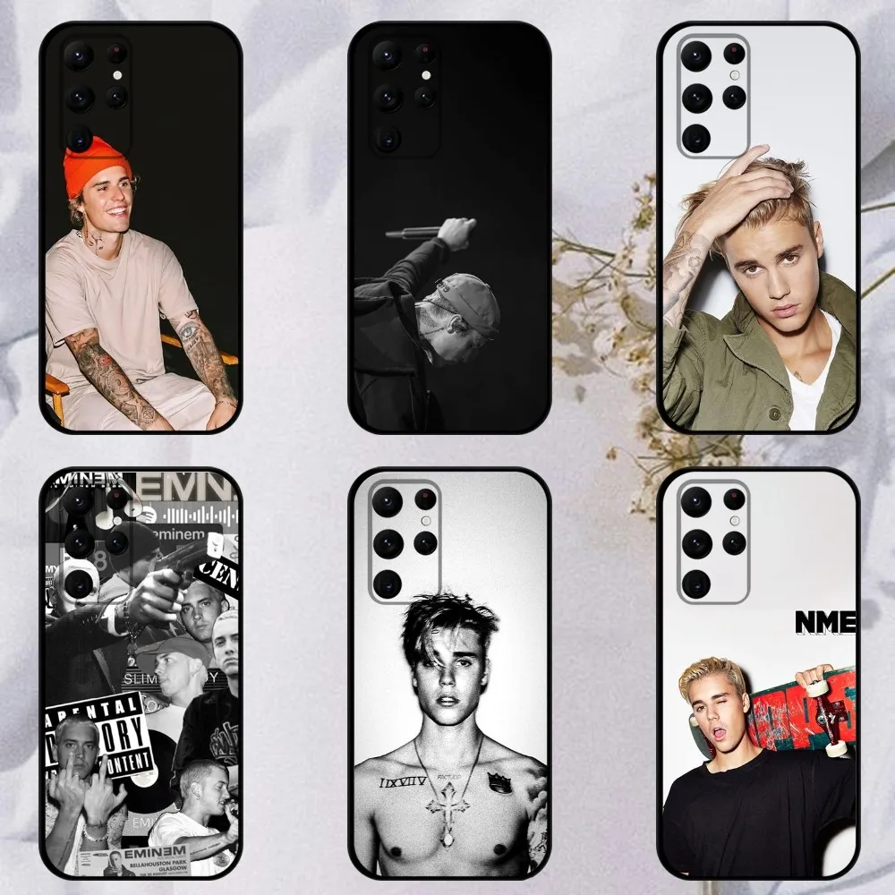 

J-Justin Singer B-Bieber Phone Case For Samsung S23,23,22,30,21,10,9,Note20 Ultra,Lite,Ultra,5G,Plus,FE,Black Soft Case