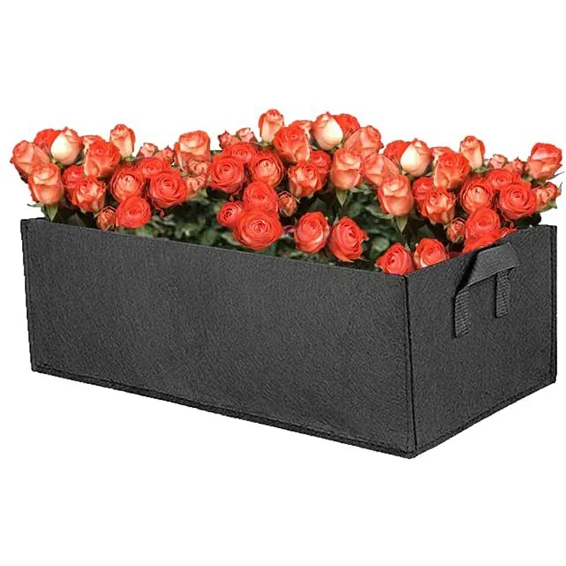 Rectangle Breathable Planting Container Grow Bag 40/50/60cm Fabric Raised Garden Bed Planter Pot for Plants Flowers Vegetables