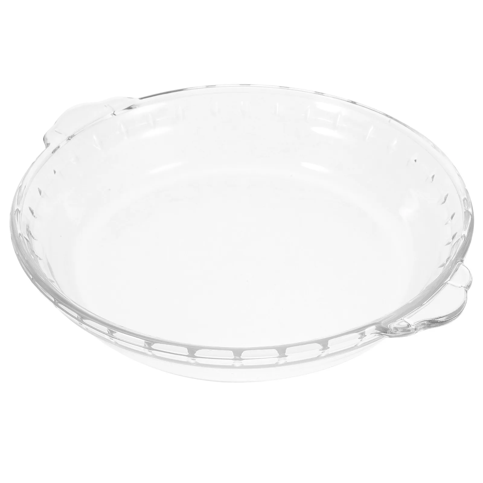 8 Inch Oven Safe Glass Pie Plate Transparent Microwave Baking Dish Heat Resistant Nonporous for Pies Quiches Roast Chicken Fish