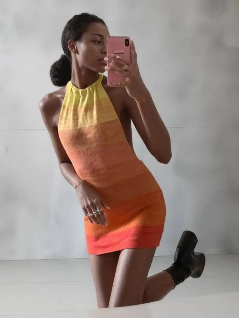 ชุดเดรสงานแต่งงานแบบรัดรูปเซ็กซี่ สายเดี่ยวเปิดหลัง ชุดมินิเดรสสำหรับออกงานกลางคืน ชุดฤดูร้อนแบบผูกคอ สำหรับผู้หญิง พร้อมบริการดรอปชิปปิ้ง