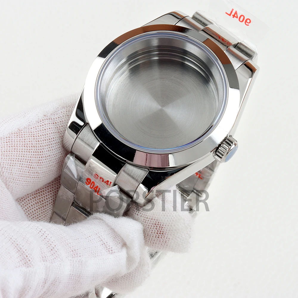 Silver 36mm/39mm Nh35 Case Solid 316L Stainless Steel Jubilee/Oyster Bracelet for Datejust Nh35 NH36 Movement 29.5mm Dial Parts