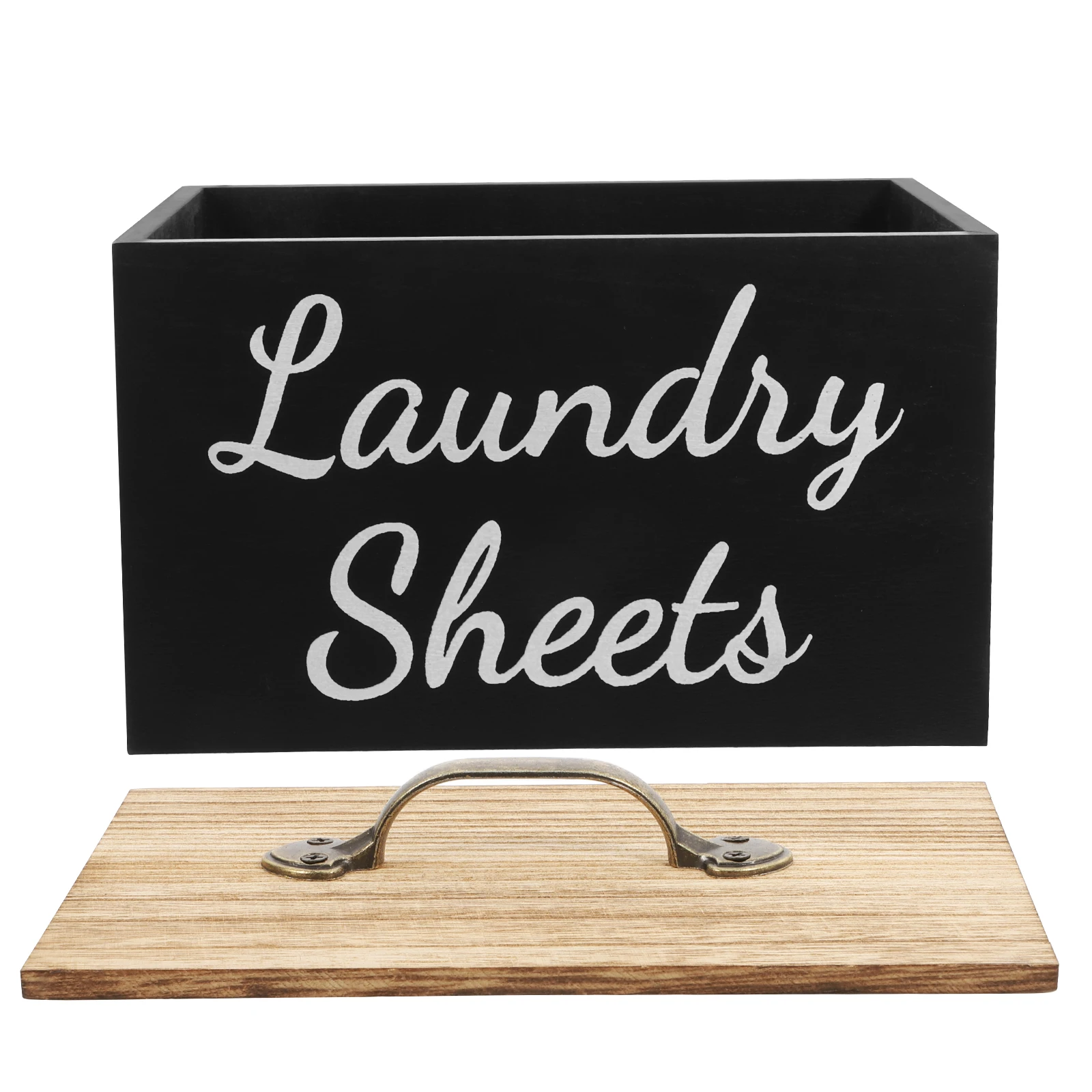 

Wood Laundry Storage Box Dryer Sheets Container Black Large Laundry Room Organizer Capacity Tissue Dispenser Organizer