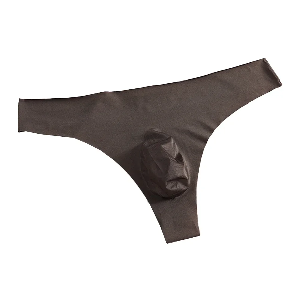 String taille basse sans couture pour homme, slip en maille transparente, sous-vêtement en poudre bombée, caleçon respirant, string en T, culotte Scrotum