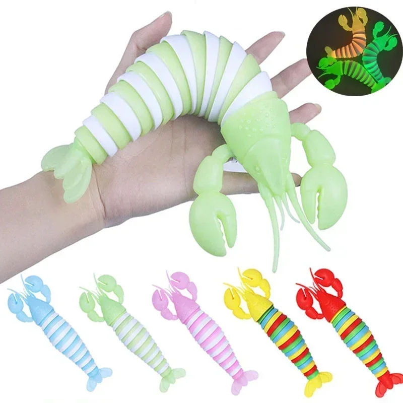 Stress Reliever Toys  Fidget Toys Children Adult Slug Puzzle Peristalsis Funny Lobster Anti Stress Squishy Toy 2024 Hot Sale