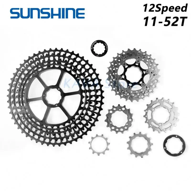 SUNSHINE 12 Speed Ultralight Flywheel 11-52T Mountain Bicycle Cassette 12V Bikes Parts for SHIMANO Bike Freewheels