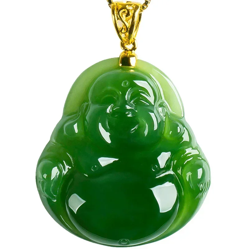 

Natural Green Chinese jade dragon pendant beads necklace fashion charm jadeite jewelry carved amulet gifts for women men