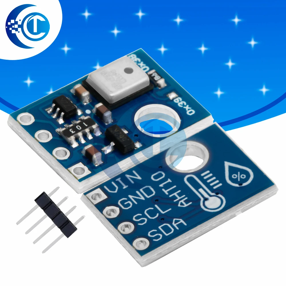 AHT10 High-Precision Digital Temp & Humidity Sensor Module – I2C Communication | Replacement for DHT11/SHT20/AM2302