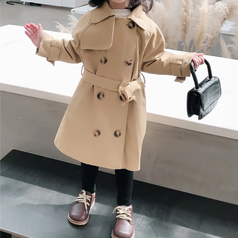 New Spring Autumn Children\'s Outerwear Fashion Girl Long coat Trench Toddler Baby Jacket girls clothing Windbreaker Kids Clothes