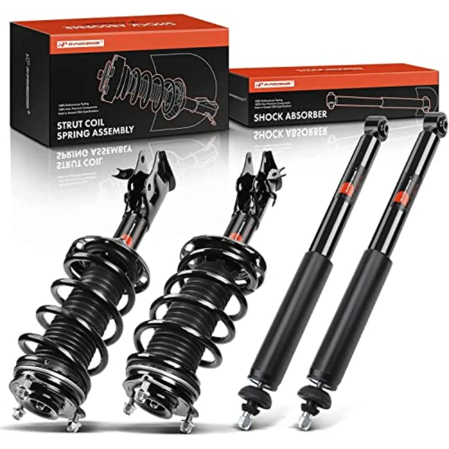

Front and Rear Complete Struts Compatible with [Sedan] Civic 2006-2011 and Acura CSX 2006-2011 - 4x Replacement Suspension Shoc