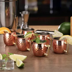 2oz Moscow Mule Mugs 60ml Steel Cocktail Cup Russia Moscow Mule Copper Mugs Bar Tools (no tray)