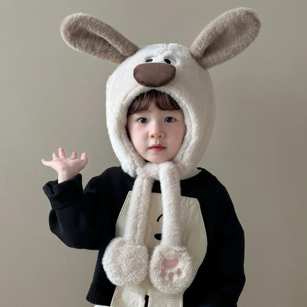 

Kawaii Baby Ear Protection Hat Coldproof Lamb Capybara Hooded Scarf Windproof Cute Cartoon Beanie Caps Outdoor Activities