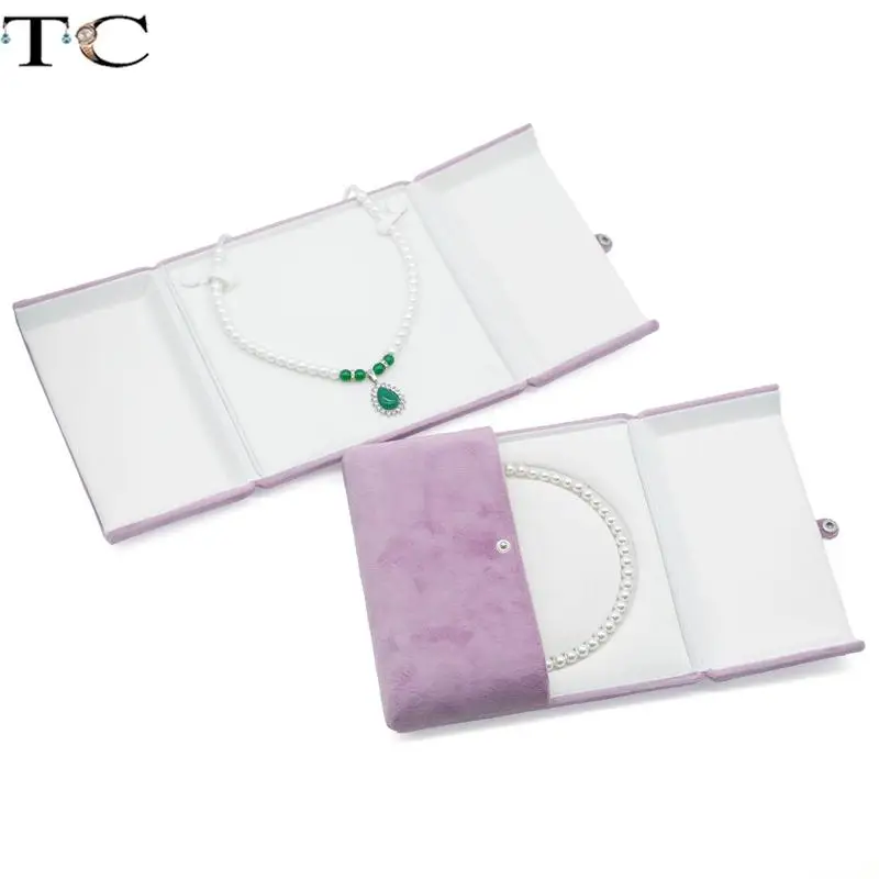 Charming Light Purple Double-Door Velvet Snap-Closure Jewelry Box for Rings Earrings Necklaces Pendants Bracelets and Bangles