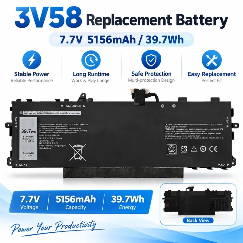 GHJC5 0JJ4XT 3VV58 for Dell Latitude 9420 9430 Replacement Laptop Battery 39Wh Compatible  Notebook Battery