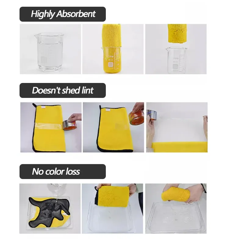 Auto AccessoriesThickened Double-Sided Super Absorbent Quick-Drying Coral Fleece Car Wash Towel with Logo Customization for Car