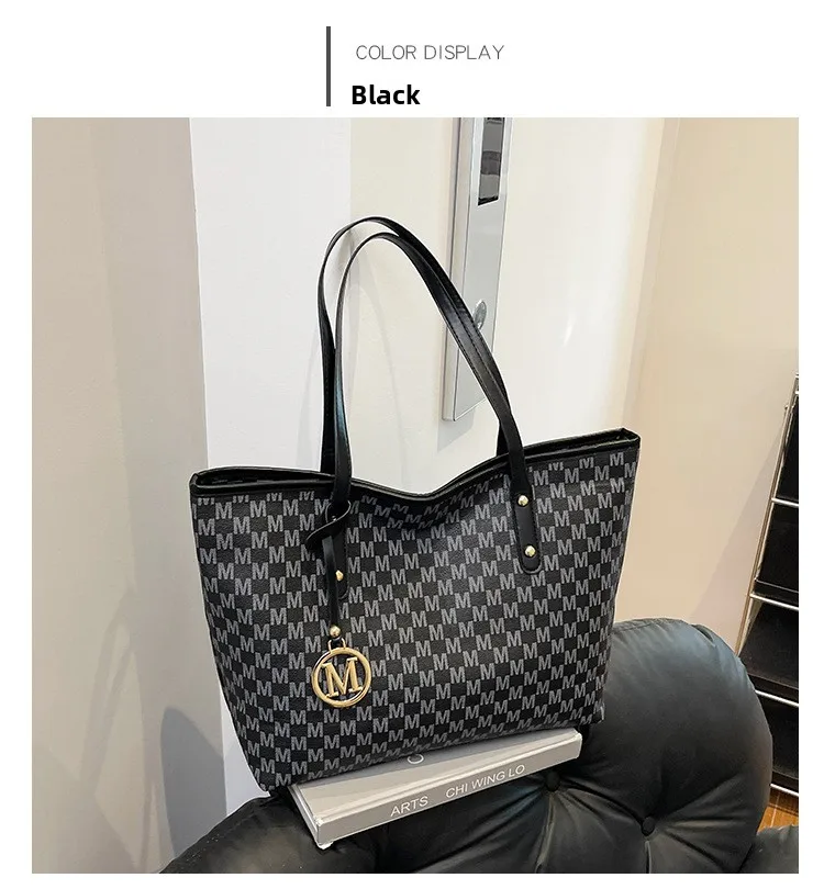 Große Kapazität Pendler-Tragetaschen Modische bedruckte Pu-Leder-Handtasche für Frauen College-Studenten Klasse Handtaschen Schultertasche – Detail 13