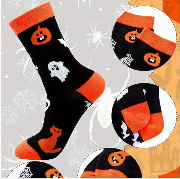 6 paia di calzini di Halloween calzini di natale di Halloween per uomo donna Fun Cute Colorful Crew Socks regali per uomo donna