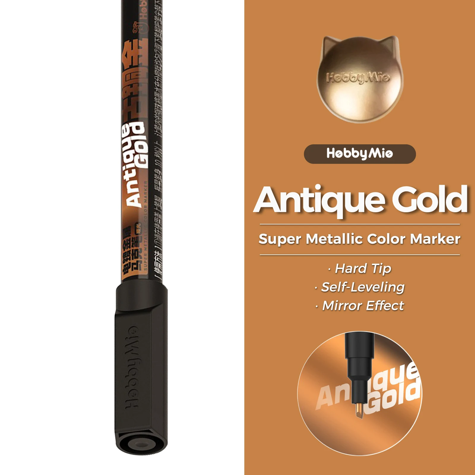HobbyMio Gegalvaniseerde metalen markeerstift Spiegeleffect Handgeschilderd voor kunststof hars Metaalmodelbouwset Vette verfpen Hobby DIY