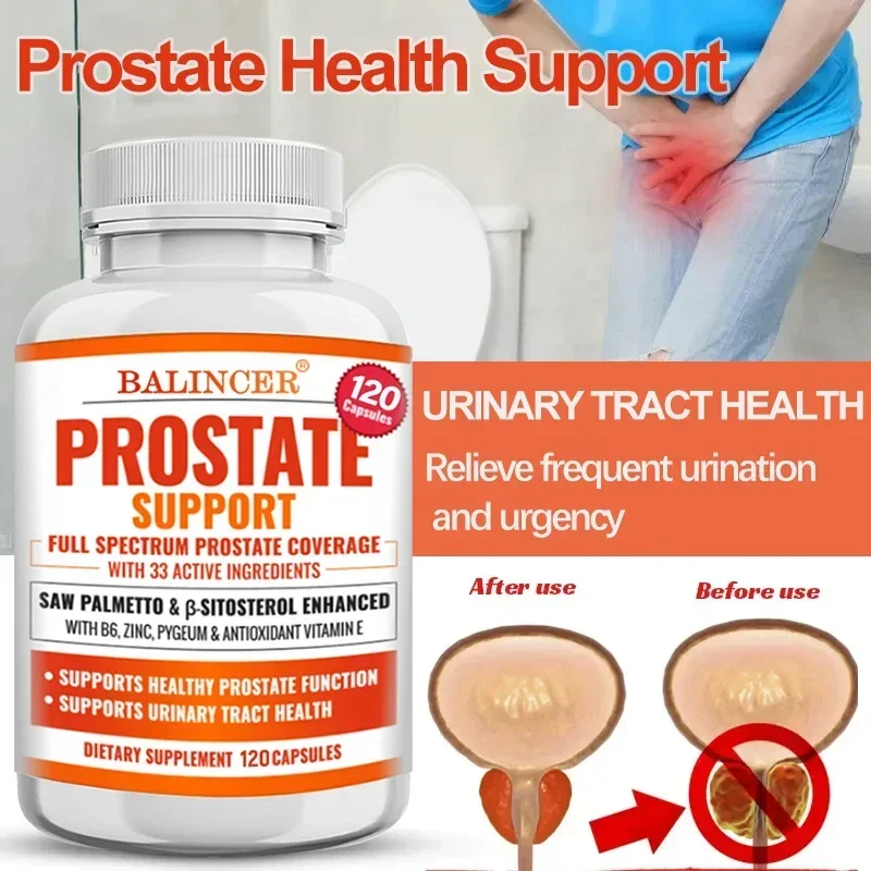 Saw Palmetto Prostate Supplement - Improves Frequent Urination, DHT Blocker for Hair Growth, Prostate Support for Men, Vitamins