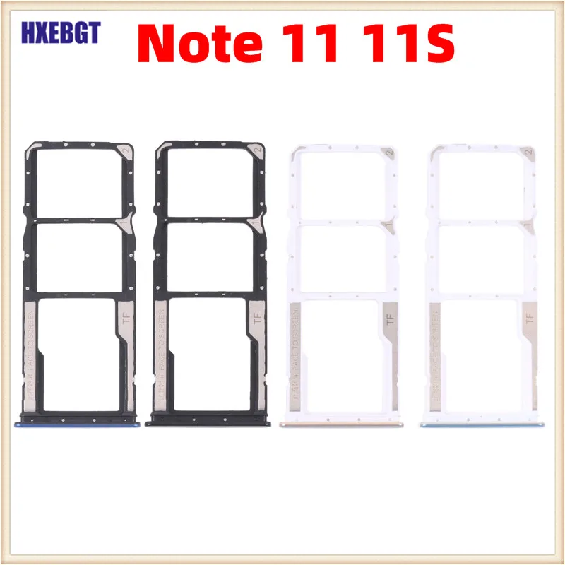 New For Xiaomi Redmi Note 11 11S Global Dual SIM Card Tray Slot Holder Adapter Socket Red Mi Note 11 Smartphone Repair Parts