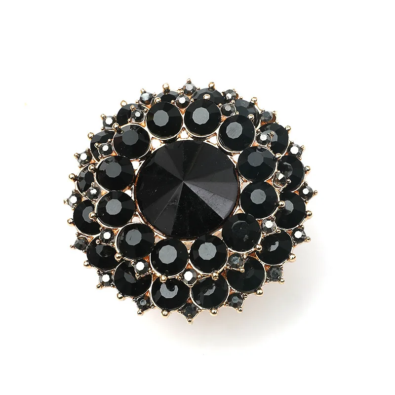 New Unique Boho Black Crystal Stone Ring Big Round Rings For Women Vintage Anillos Female Wedding Party Jewelry Birthday Gift