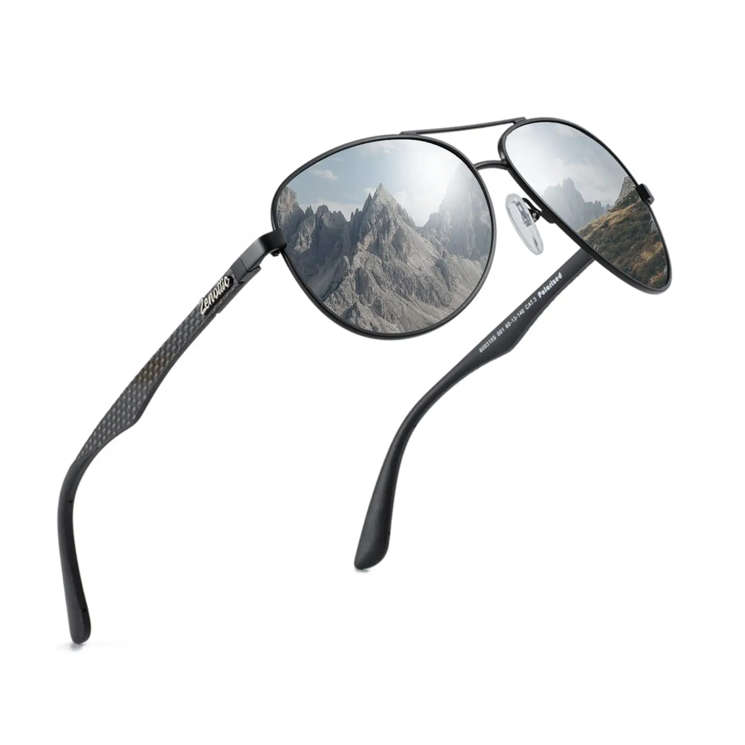 AIR EIGHT Pilot Polarized Sunglasses for Men with Carbon Fiber Temple Mirrored Lens UV400 Protection Stylish Sun Glasses for Dri