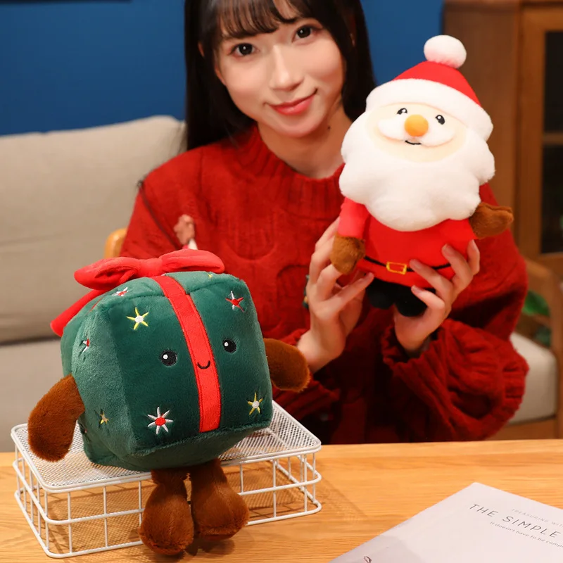 Novo presente de natal brinquedo de pelúcia kawaii papai noel árvore de natal boneca de pelúcia dos desenhos animados natal biscoito presente conjunto bonito decoração do feriado