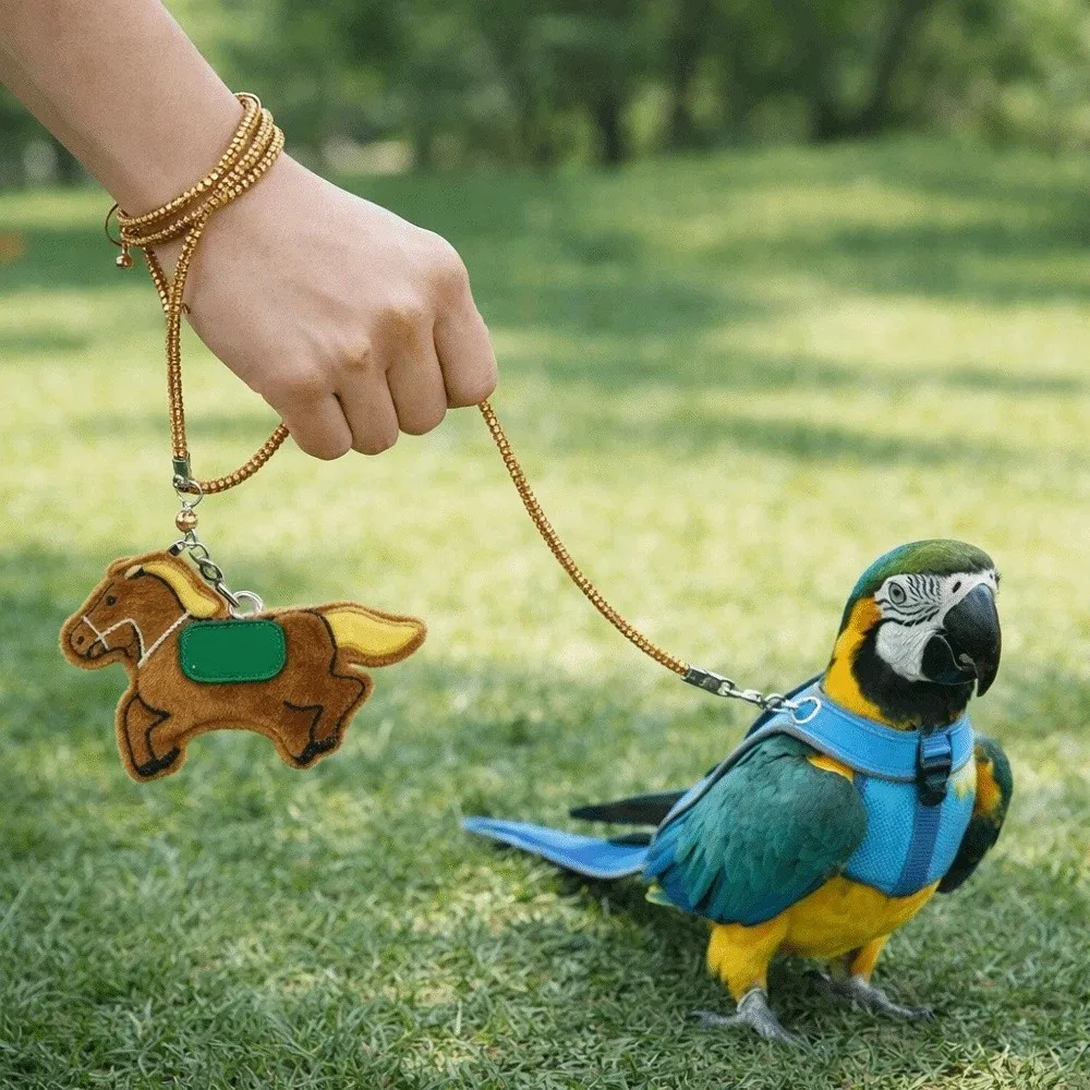 

Anti-Bite Bird Harness Leash Anti-flying Adjustable Parrot Traction Rope Elastic Rope Lightweight Bird Foot Chain Pet Training