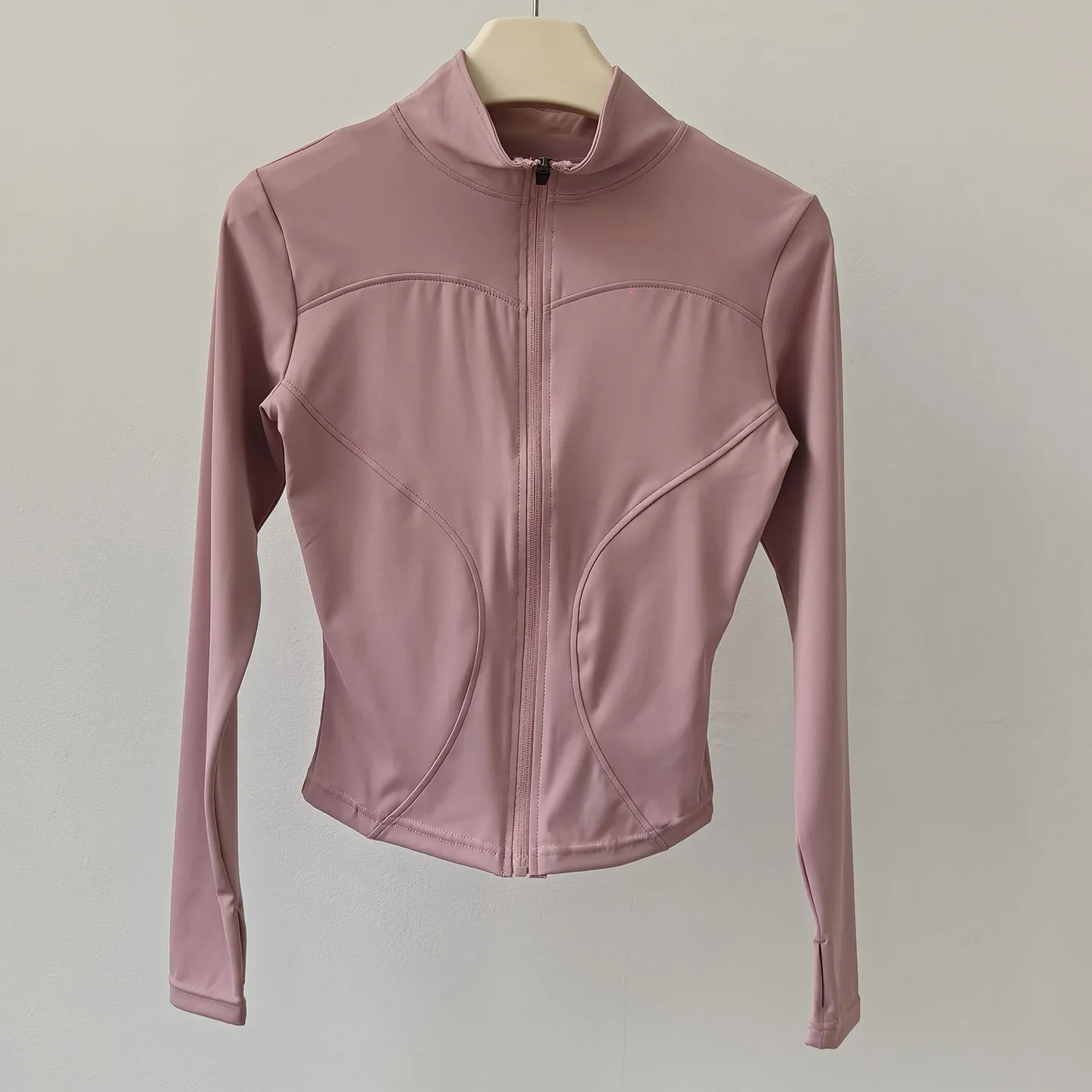 Yoga-Jacke für Damen, eng anliegend, schnelltrocknend, Sport-Slim-Fit, Fitness-Gym-Mantel, T-Shirts, langärmelige Oberteile, Trainingskleidung – Detail 6