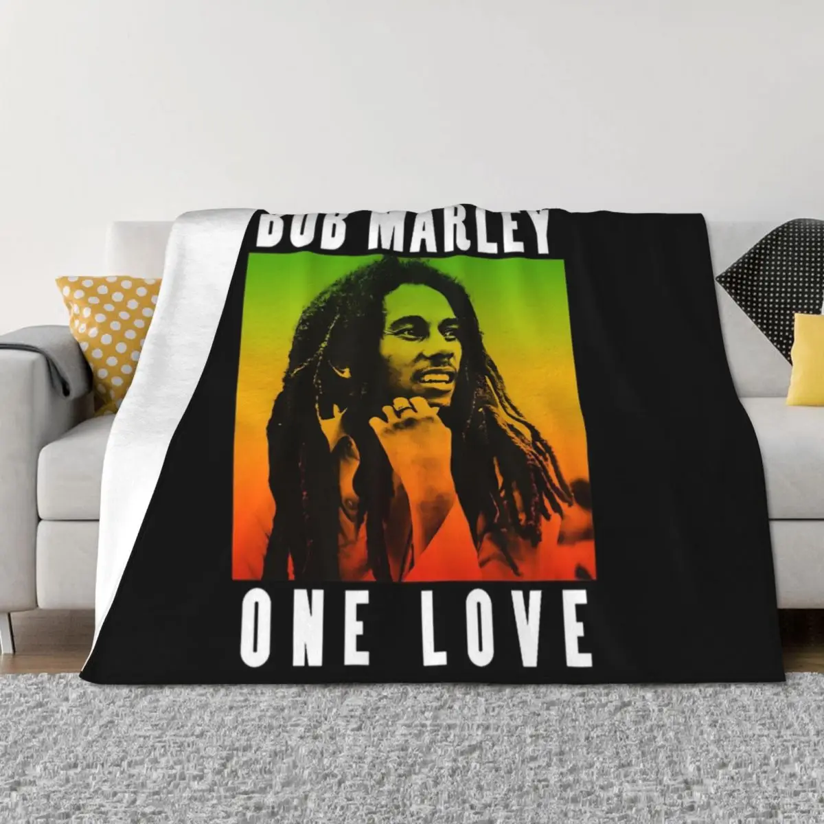 

Bob Marley One Love Gradient Throw Blanket Hairy Thermals For Travel Extra Large Throw Large Blankets
