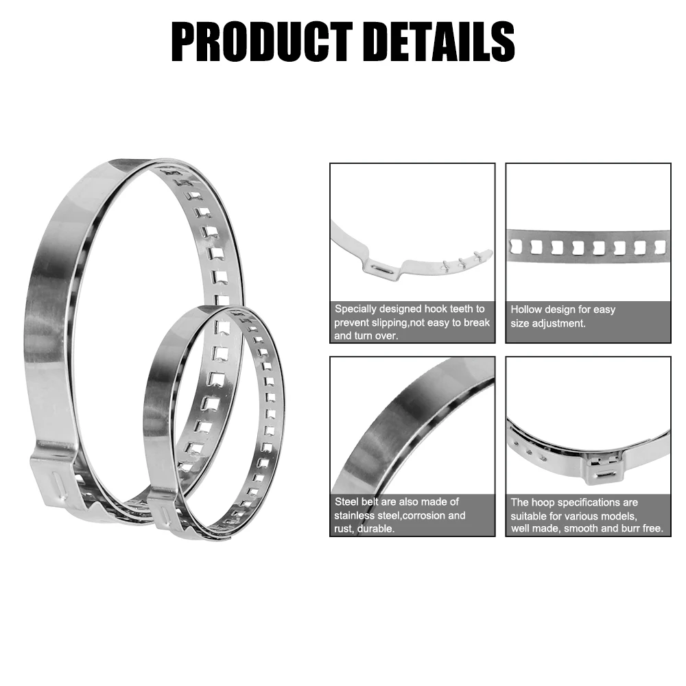 5 Stuks Verstelbare Aandrijfas CV Boot Klem 20-50mm 50- 120mm Kit As homokineet Boot Crimp Klem Roestvrij Stalen Bal Kooi Klem